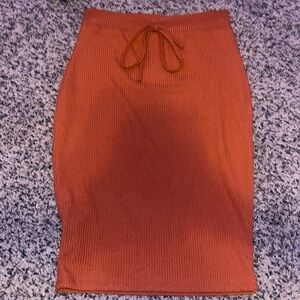 NWOT burnt orange tight mini skirt